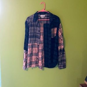 Urban Outfitters size L multicolored flannel pink gray green